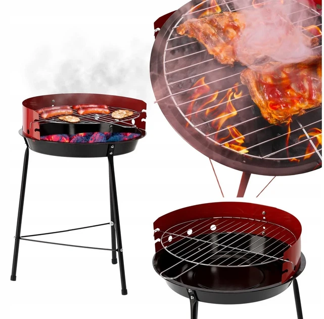 Круглий гриль для пікніка Garden Line BBQ5276 41x33.5x46.5 см вугільний на ніжках з решіткою для барбекю переносний для дачі саду кемпінгу туристичний мангал для приготування м’яса овочів - Фото 2 Круглий гриль для пікніка Garden Line BBQ5276 41x33.5x46.5 см вугільний на ніжках з решіткою для барбекю переносний для дачі саду кемпінгу туристичний мангал для приготування м’яса овочів - зображення 2