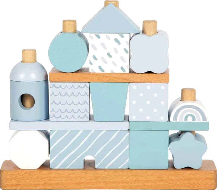 Іграшка Small Foot дерев'яний конструктор-будиночок: блакитна гавань 18 елементів 5420214 (4020972127143) - зображення 3