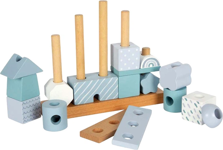 Іграшка Small Foot дерев'яний конструктор-будиночок: блакитна гавань 18 елементів 5420214 (4020972127143) - зображення 4