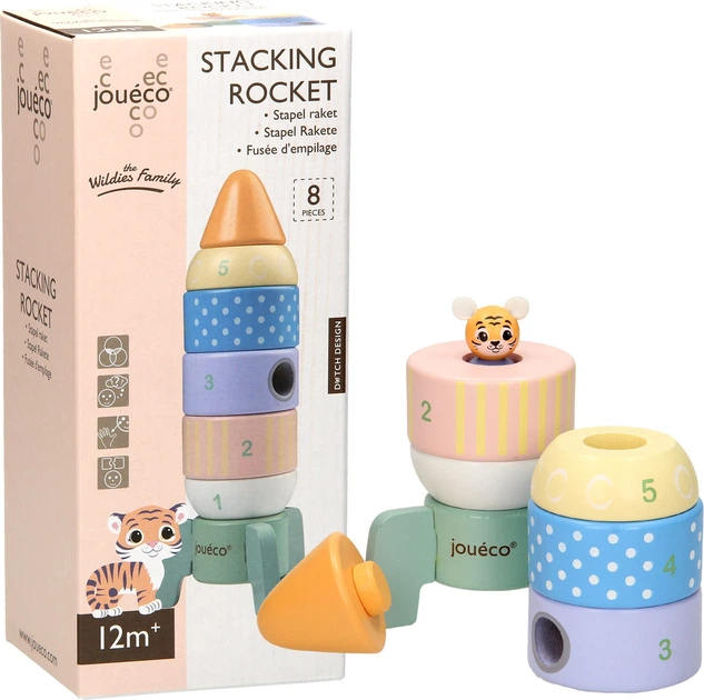 Іграшка Joueco дерев'яна ракета для складання 8 елементів 2520318 (8711866800872) - зображення 2