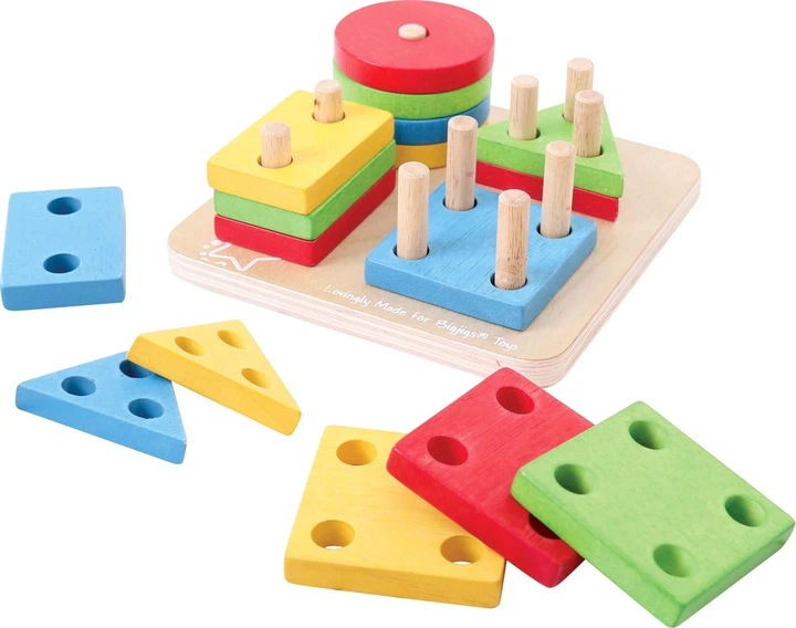 Іграшка Bigjigs Toys дерев'яний сортер форм на підставці 17 елементів 2999628 (691621530948) - зображення 2
