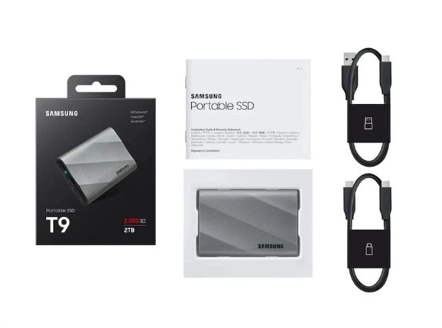 Внешний SSD накопитель 2 TB Samsung T9 Grey (MU-PK2T0G) - изображение 6