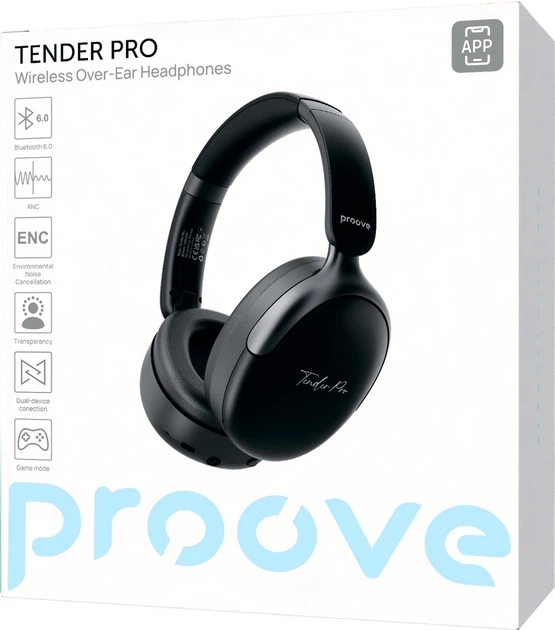 Навушники BT Proove Tender Pro with ANC (APP) (Black) - изображение 8