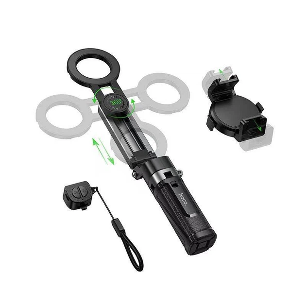 Селфи-монопод HOCO K27 Pro Magic mini live broadcast stand(pull clip+magnetic focusing version) Black - Фото 3 Селфи-монопод HOCO K27 Pro Magic mini live broadcast stand(pull clip+magnetic focusing version) Black - изображение 3