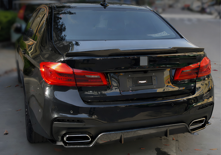 Спойлер на крышку багажника BMW G30 G38 черный глянец M4 Style накладка на багажник - изображение 3