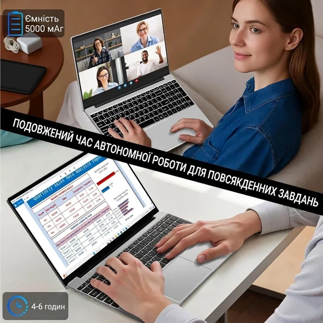 Ноутбук 15.6" SADSYMB (XU-133E) Intel N95 RAM 16GB SSD 512GB Windows 11 (UKR) - изображение 7