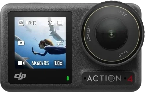 Экшн-камера DJI Osmo Action 4 Standart Combo / 10Мп / 4К / 240fps / Wi-Fi / Bluetooth / Влагозащищенная / Черная (DJIOSMOACT4SCX2OB) - изображение 2