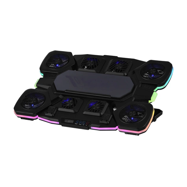 Подставка для ноутбука 2E GAMING CPG-012, до 17.3", 1xUSB-C, LCD/semiconductor cooling pad, RGB, чёрный - Фото 7 Подставка для ноутбука 2E GAMING CPG-012, до 17.3", 1xUSB-C, LCD/semiconductor cooling pad, RGB, чёрный - изображение 7