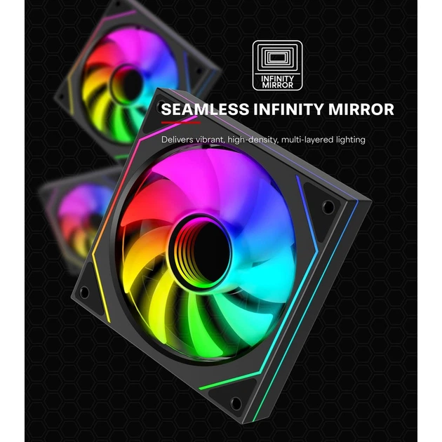 Вентилятор для корпусу Xilence XPF120U.ARGB 1х120мм 4pin + ARGB 3pin з підсвічуванням Retail Box (XF076) - зображення 7