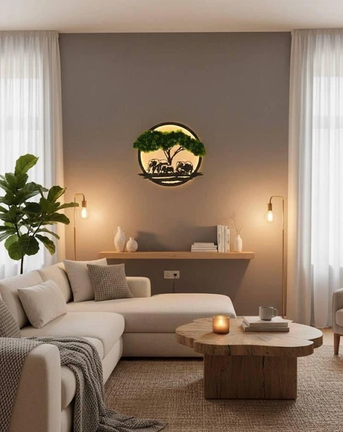Панно,картина,дерево African nature з стабілізованим мохом фінським преміум 70 см LED - изображение 4