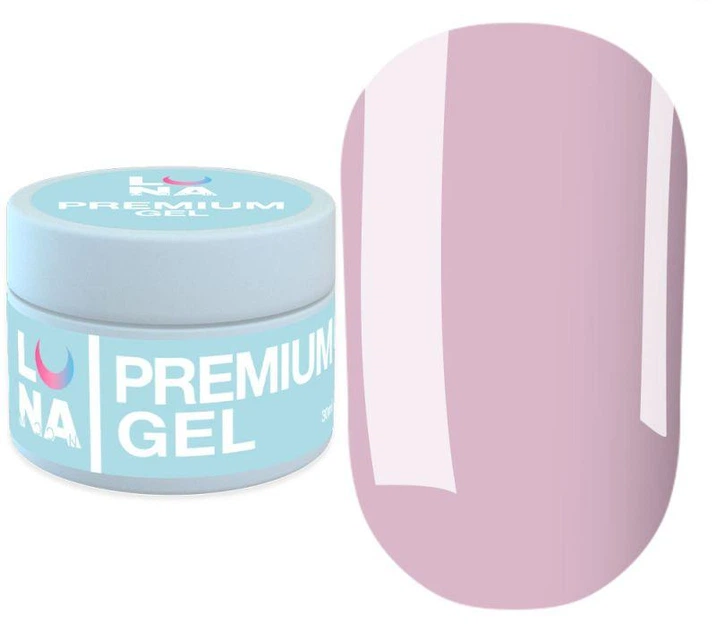 Гель для наращивания Luna Premium Gel 08 мягкий розовый 30 мл - Фото 1 Гель для наращивания Luna Premium Gel 08 мягкий розовый 30 мл - изображение 1