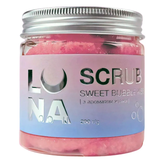 Скраб для рук и ног Luna Scrub Sweet Bubble Kiss с ароматом жвачки 200 г - Фото 1 Скраб для рук и ног Luna Scrub Sweet Bubble Kiss с ароматом жвачки 200 г - изображение 1