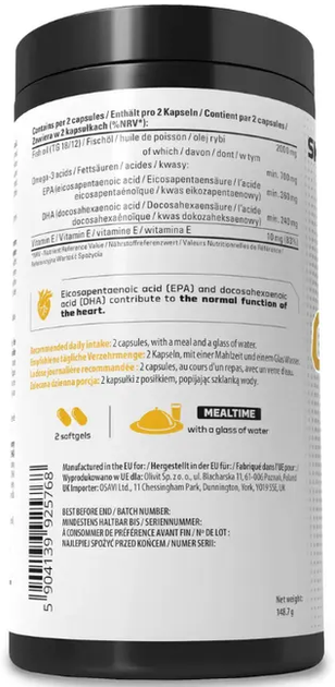 Olej rybny Skill Nutrition Omega 2000 120 kapsułek miękkich (5904139925768) - obraz 3