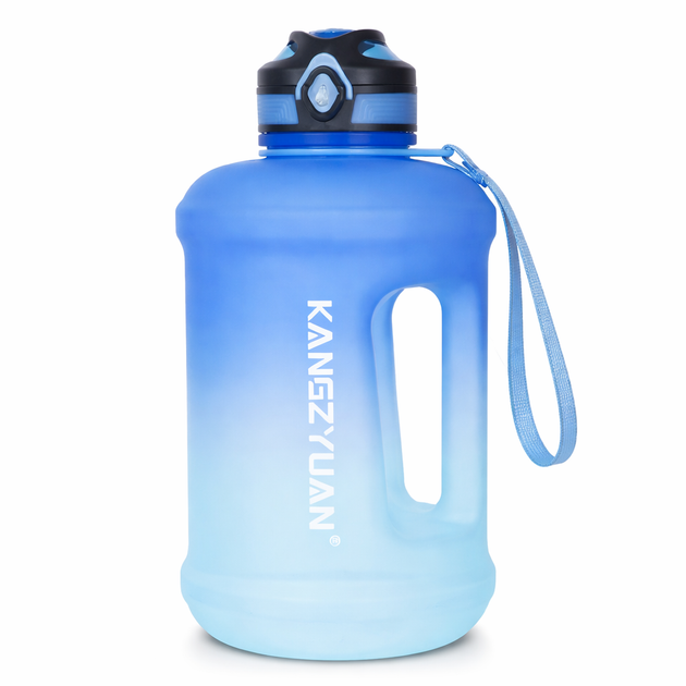 Спортивна пляшка для води KANGZYUAN 2500 мл (2,5л) Блакитний градієнт (BPA Free) Tritan - зображення 2