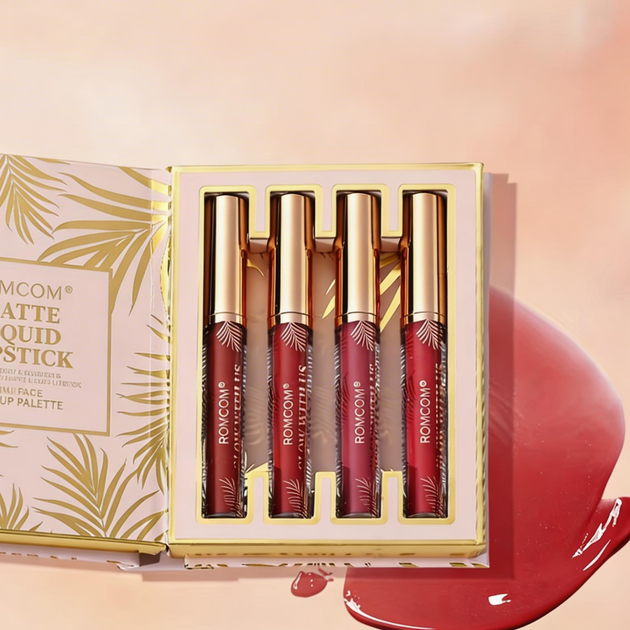 Набір косметики Romcom Mini Face Makeup Palette палетка книга тіні, рум'яна, хайлайтер та помади - зображення 5