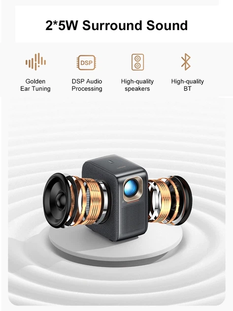 Проєктор LENOVO T100, 850 ANSI, HDR10+, Auto focus, 2*5W speaker, Support 4K - зображення 9
