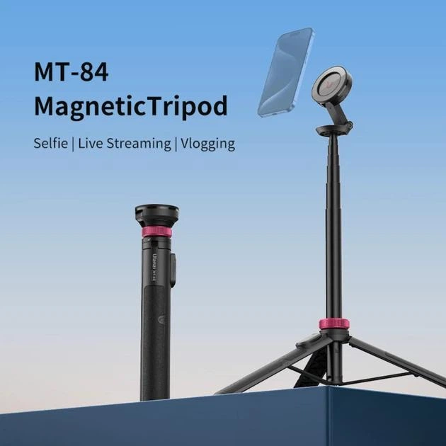Штатив с Magsafe Ulanzi MT-84 Magnetic Tripod for Phone UV-T001 MT-84 Black - Фото 5 Штатив с Magsafe Ulanzi MT-84 Magnetic Tripod for Phone UV-T001 MT-84 Black - изображение 5