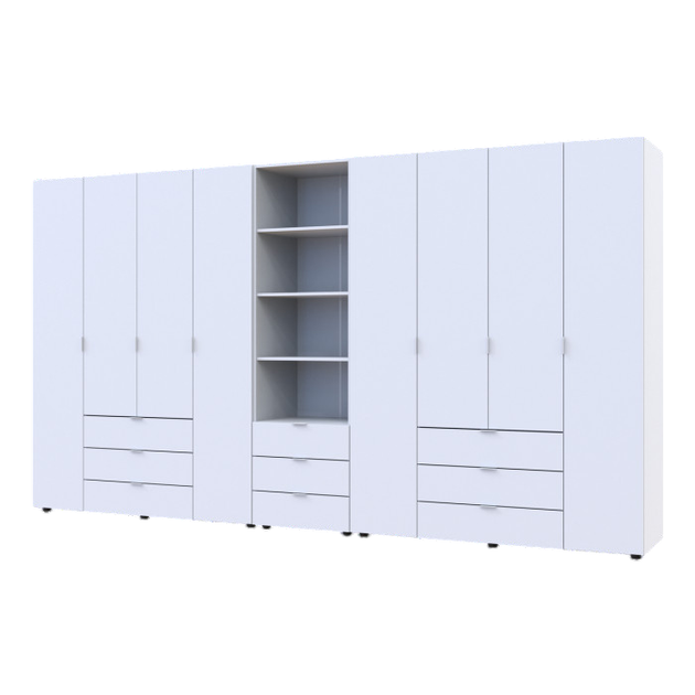 Шкаф для одягу Doros Гелар Білий 4+4ДСП з пеналом 370х49.5х203.4 (DRS-011931) - зображення 2