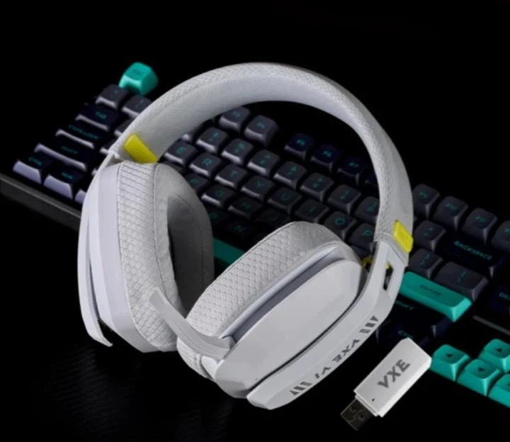 Навушники VGN VXE Siren V1 Білі Бездротові Ігрові, USB, 2.4G, Bluetooth 5.3 - Фото 3 Навушники VGN VXE Siren V1 Білі Бездротові Ігрові, USB, 2.4G, Bluetooth 5.3 - зображення 3