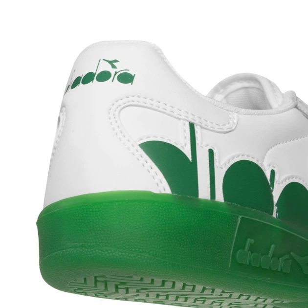 Кожаные кроссовки diadora b.elite bolder размер 43 зелёно - белые - изображение 4