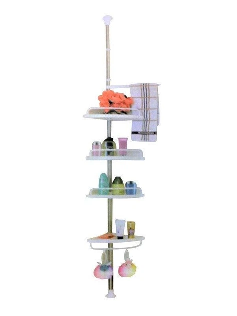 Універсальна кутова телескопічна полиця для ванної кімнати Multi Corner Shelf 4 яруси 205 6 - Фото 4 Універсальна кутова телескопічна полиця для ванної кімнати Multi Corner Shelf 4 яруси 205 6 - изображение 4