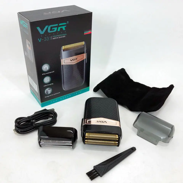 Электробритва шейвер VGR для мужчин, сеточная бритва, 2 сетки, USB, компактная дорожная - изображение 7