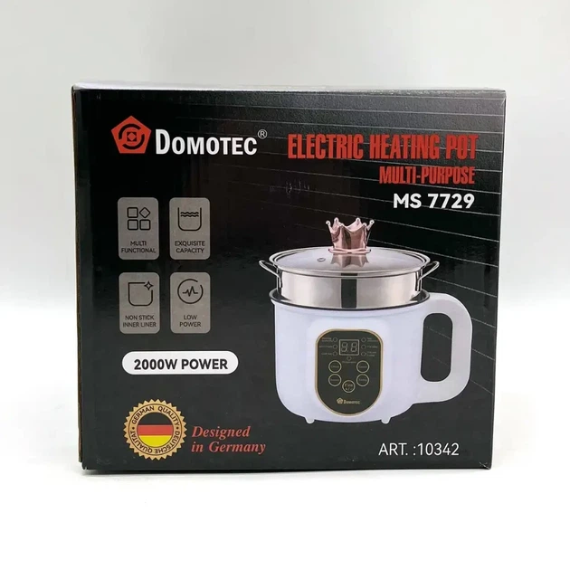 Многофункциональная электрокастрюля Domotec MS-7729 1.8л с пароваркой 2000Вт 10342 - изображение 2