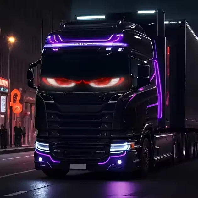 LED-матриця «Очі диявола» 348х102 мм — світлодіодна панель на скло автомобіля з Bluetooth-керуванням, анімація, кольорові ефекти, - зображення 2