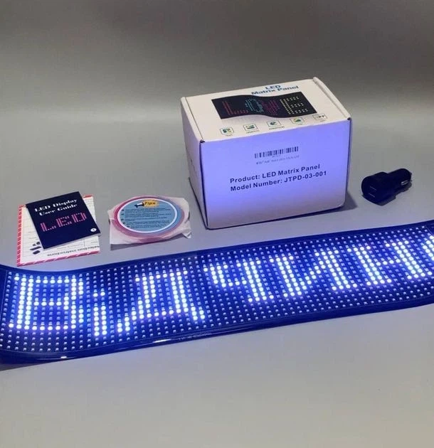 LED-матриця «Очі диявола» 348х102 мм — світлодіодна панель на скло автомобіля з Bluetooth-керуванням, анімація, кольорові ефекти, - зображення 4