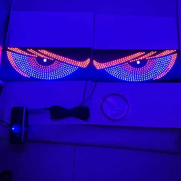 LED-матриця DEVIL'S EYE BLUE XL8 — глибока синя світлодіодна панель на лобове скло фури, вантажівки, трака, - зображення 3