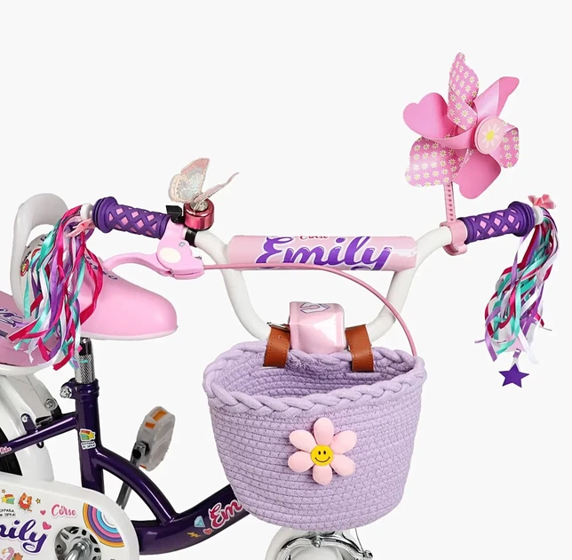Дитячий двоколісний велосипед 12 дюймів Corso Emily ML-62588 білий фіолетовий - зображення 7