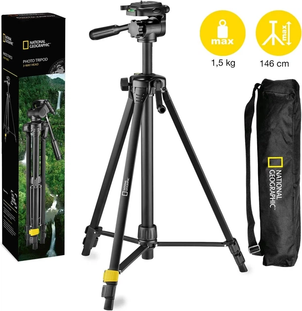 Штатив National Geographic NGPH000, 146 см Черный Б/В - изображение 2