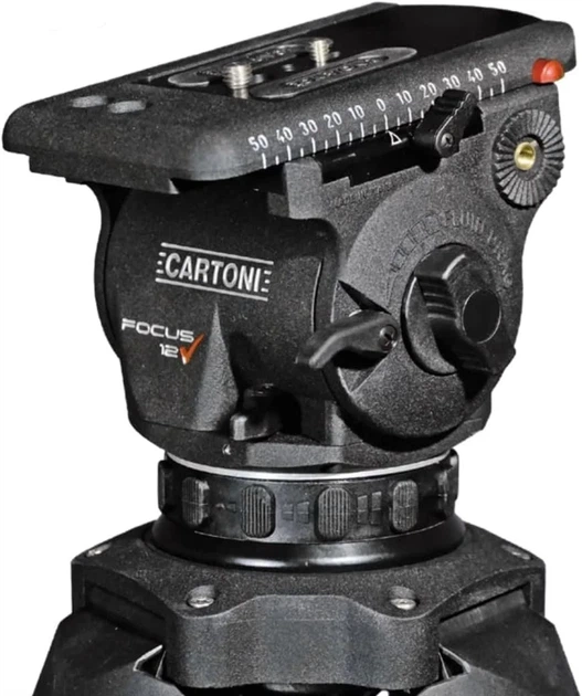 Головка для штативу CARTONI FOCUS 12 (HF1200) Чорний Б/В - Фото 6 Головка для штативу CARTONI FOCUS 12 (HF1200) Чорний Б/В - зображення 6