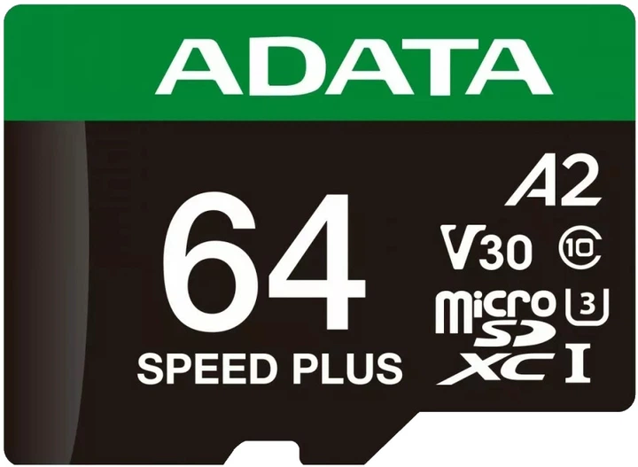 Karta pamięci microSD Adata Speed Plus 64GB z adapterem SD (UD64GUI3V30A2SP-RA1) - obraz 2