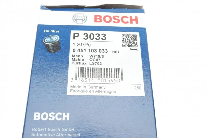 Масляний фільтр BOSCH 0 451 103 033 Volkswagen LT, Caddy, Vento, Polo, Transporter, Passat, Jetta, Golf, Scirocco; Seat Ibiza; Audi A6, 100, 80 N152H1010, A770X6714JA, 5007366 - Фото 6 Масляний фільтр BOSCH 0 451 103 033 Volkswagen LT, Caddy, Vento, Polo, Transporter, Passat, Jetta, Golf, Scirocco; Seat Ibiza; Audi A6, 100, 80 N152H1010, A770X6714JA, 5007366 - изображение 6