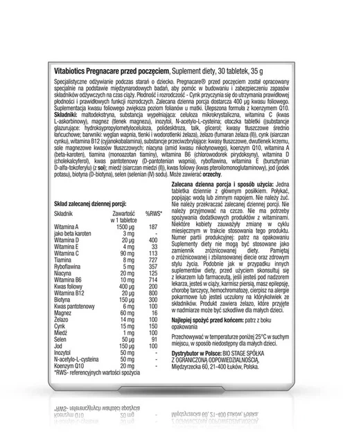 Дієтична добавка Vitabiotics Pregnacare Суміш для майбутніх мам 30 таблеток (5021265250592) - зображення 2