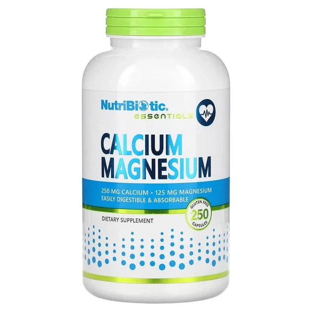 Кальций и магний Calcium Magnesium NutriBiotic, 250 капсул - Фото 3 Кальций и магний Calcium Magnesium NutriBiotic, 250 капсул - изображение 3