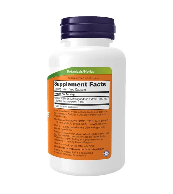 Ашваганда KSM-66 Ashwagandha Now Foods 600 мг 90 вегетаріанських капсул - зображення 2