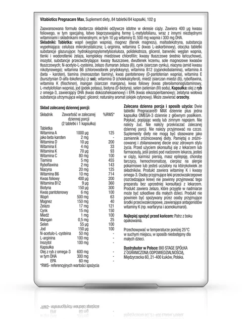 Suplement diety Vitabiotics Pregnacare Max Formuła z Omega-3 56 tabletek 28 kapsułek (5021265244843) - obraz 2