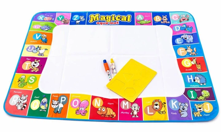 Детский водный коврик для рисования Magical Aqua Mat с маркерами 120×90 см - Фото 3 Детский водный коврик для рисования Magical Aqua Mat с маркерами 120×90 см - изображение 3