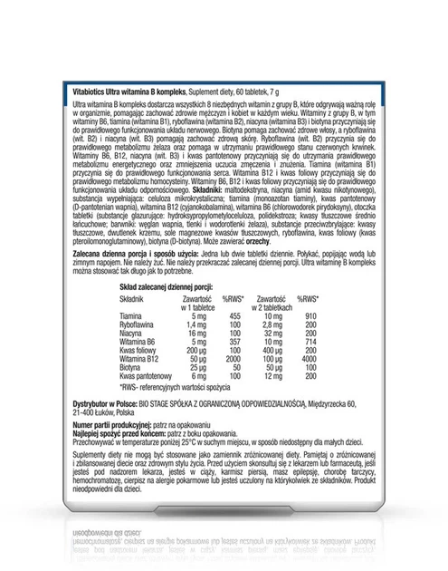 Дієтична добавка Vitabiotics Ultra Vitamin B Complex 60 таблеток (5021265244072) - зображення 2