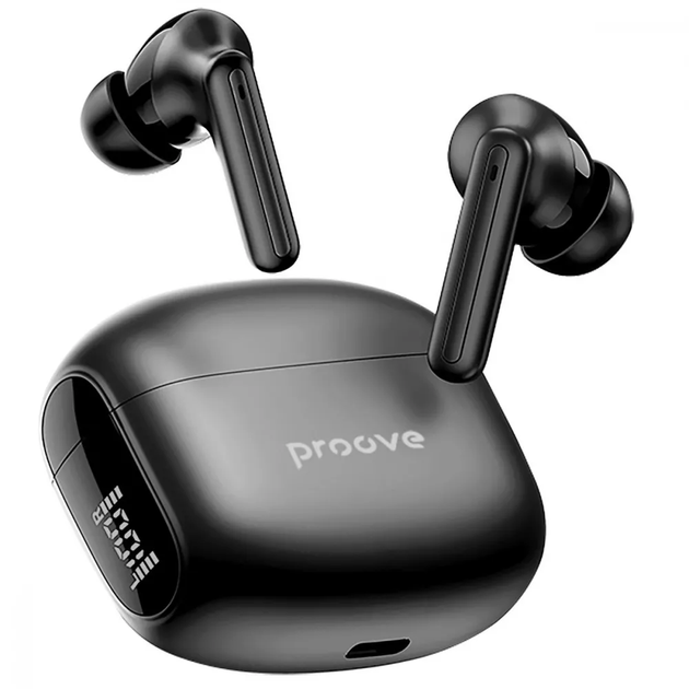 Беспроводные наушники Proove Tempo TWS APP Black Bluetooth 5.4 ANC кейс 300 мАч (TWTM0001AP01) - изображение 4