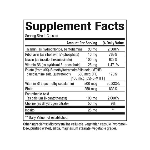 Вітамін В комплекс активний коензимний BioCoenzymated Active B Complex Natural Factors, 120 капсул - зображення 2