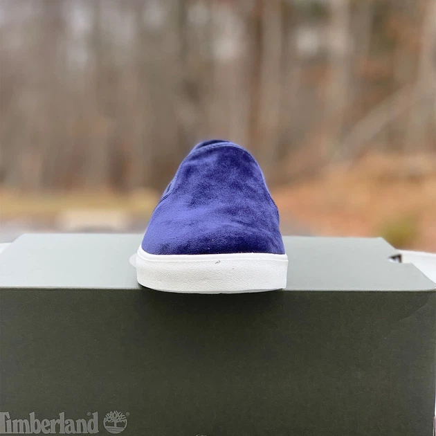 Жіночі сліпони Timberland Dausette Slip-On замшеві велюрові синього кольору Розмір 38 - изображение 4