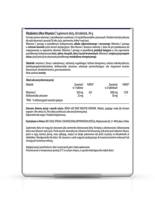 Suplement diety Vitabiotics Ultra Vitamin C i bioflawonoidy 60 tabletek (5021265244041) - obraz 2