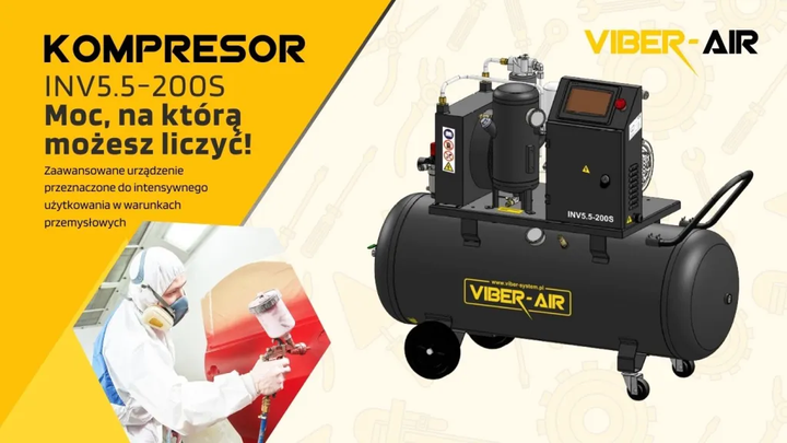 Гвинтовий масляний компресор Viber-Air INV5.5-200S з інвертором | 200л | 400В - изображение 2