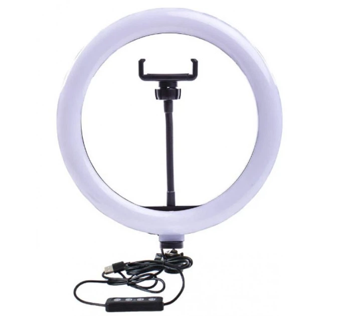 Кольцевая LED лампа светодиодная Ring Light USB 30см с креплением смартфона и штативом 1м - изображение 5