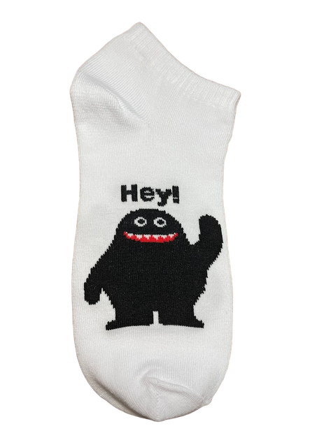 Набір коротких бавовняних шкарпеток з принтом Krazy Sox Funny Cotton Short 5 пар білі з написами та персонажами розмір 38–42 - зображення 3