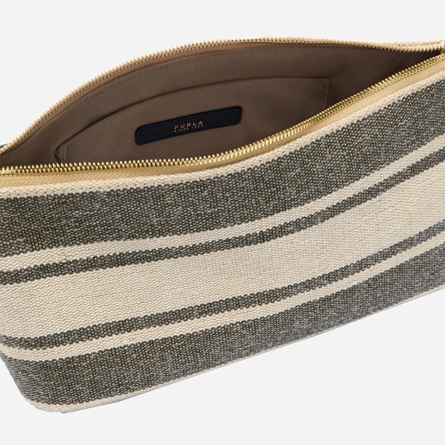Сумка багет сідло жіноча тканинна середня Furla WE00865BX43534296S1007 Сіра (800070358024) - зображення 3