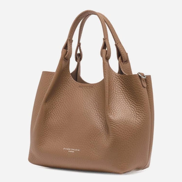 Zestaw (torebka + kosmetyczka) damski skórzany Gianni Chiarini BS-9719-RNGDBL-T.U.-5313 Ciemnobeżowy (800070352673) - obraz 4